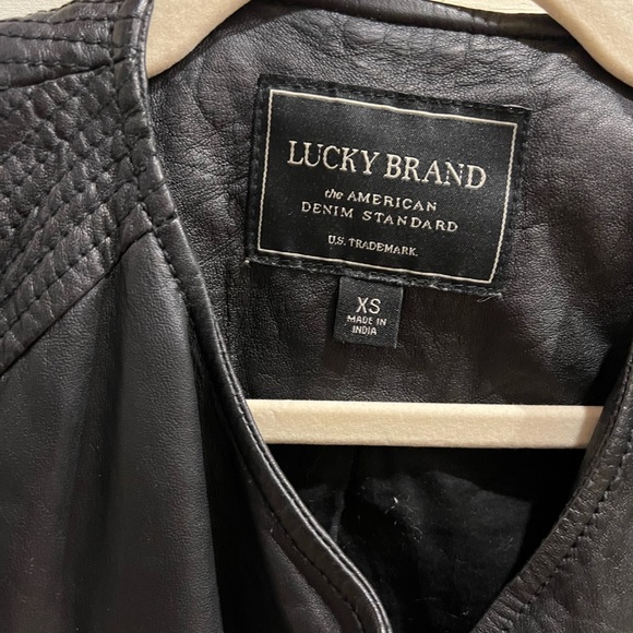 Lucky Brand Authentic Leather Moto Jacket Size XS - Picture 3 of 7